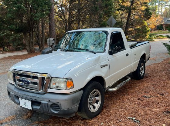 Pickup truck strikes deer in Pinehurst