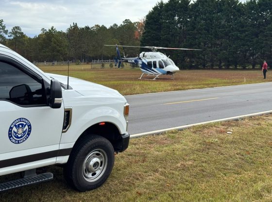 Driver trapped, airlifted after fiery crash in Jackson Springs