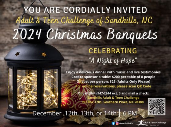 'A Night of Hope' Christmas banquet - Dec. 12, 13, 14 - Sandhills Adult & Teen Challenge