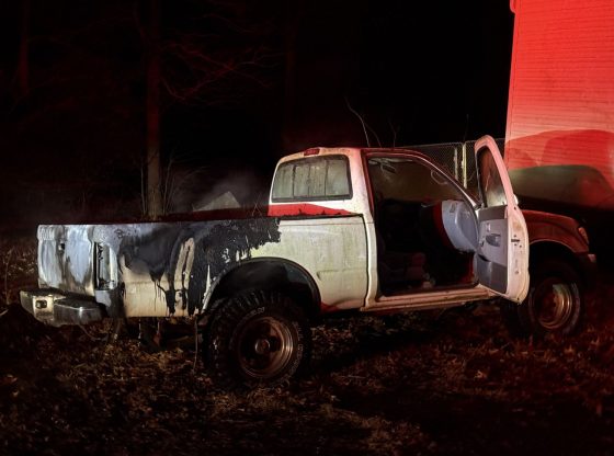 Vehicle fire damages truck, threatens house in Cameron