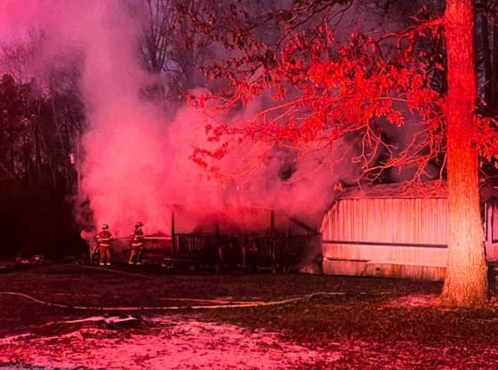 Mobile home destroyed in Robbins fire