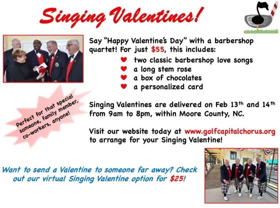 Barbershop quartet 'Singing Valentines' - Feb. 13 & 14