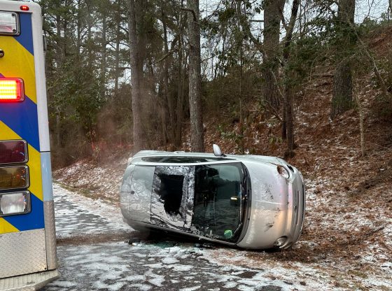 Icy bridge leads to two morning wrecks