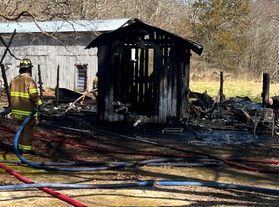 Brush fire takes out shed in High Falls