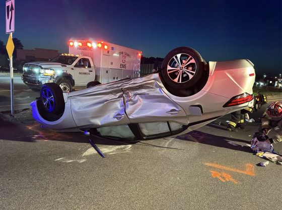 Car overturns in Aberdeen crash