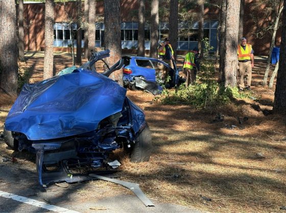 Car split in two, stepmother and son transported in Pinebluff wreck