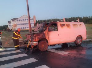 Van bursts into flames in Aberdeen