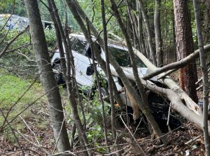 Chainsaws needed to remove car after Eagle Springs crash