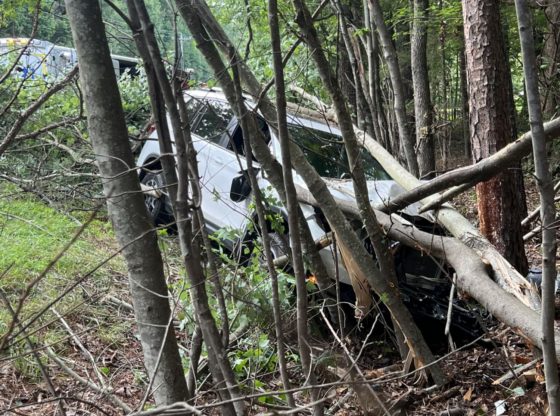 Chainsaws needed to remove car after Eagle Springs crash