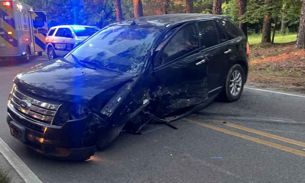 Two transported, roadway closed after Robbins collision