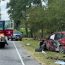 Near head-on collision sends four to hospital