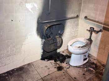 Investigation underway after fire intentionally set in park restroom