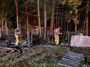 Fire rekindles, burns down chicken coop in Cameron