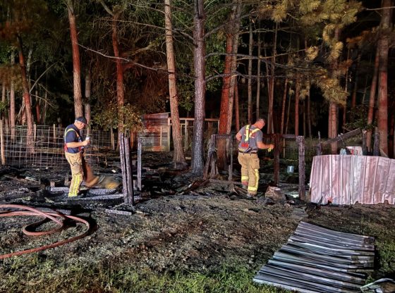 Fire rekindles, burns down chicken coop in Cameron