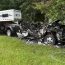 Big explosion as lightning hits pickup