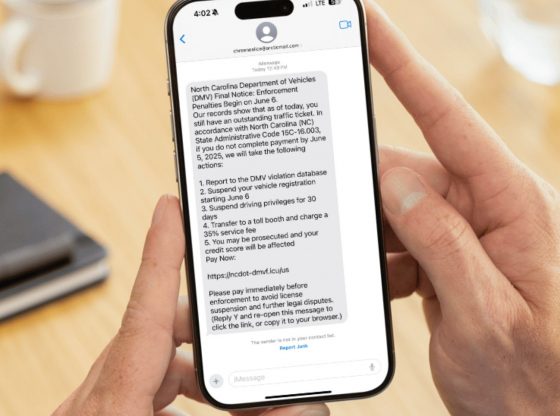 NCDMV warns of fraudulent text scams