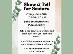 'Senior Show and Tell' at SP Public Library - June 27
