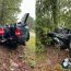 Crash impact destroys rear axle of pickup