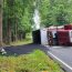 Overturned dump truck loses load in Carthage