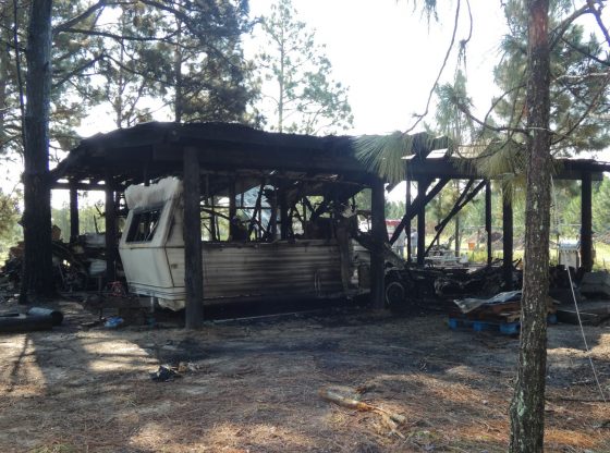 Fire levels structure, destroys vehicles at Pinebluff landscaping business