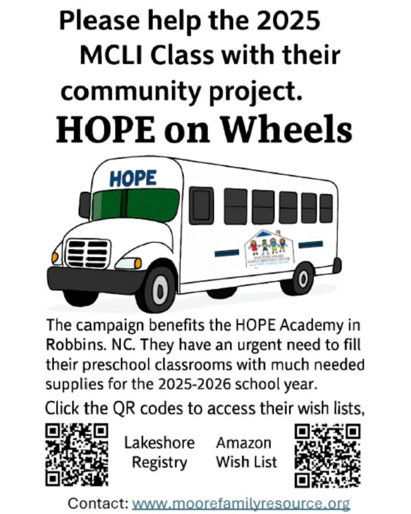 Moore County Leadership Institute launches ‘HOPE on Wheels’ supply drive