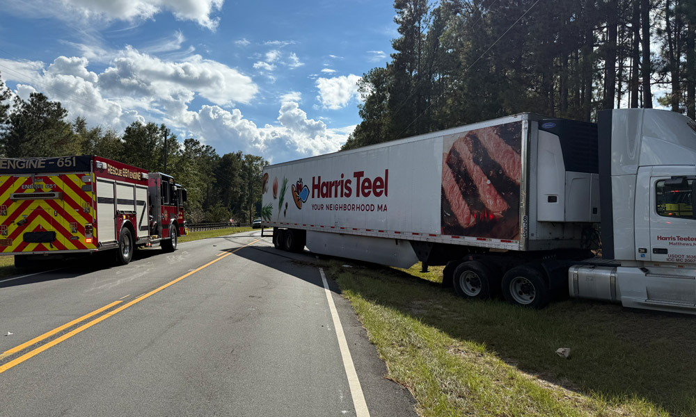 Driver injured after colliding with 18-wheeler