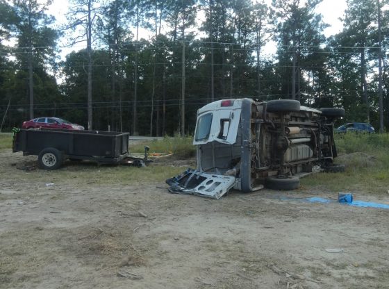 One airlifted after van strikes pole, flips in Aberdeen