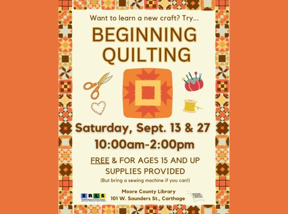 Beginning quilting classes - Sept. 13, 27