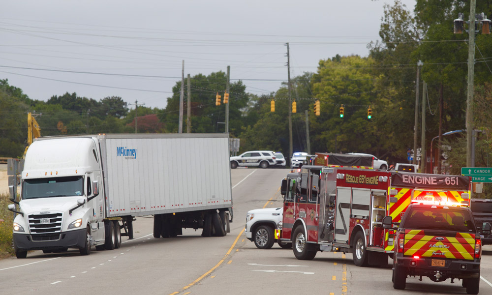 18-wheeler runs over Corvette Saturday