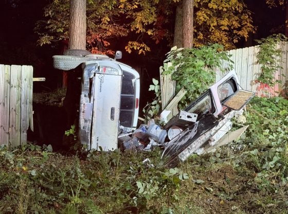 Truck crashes through fence near Carthage