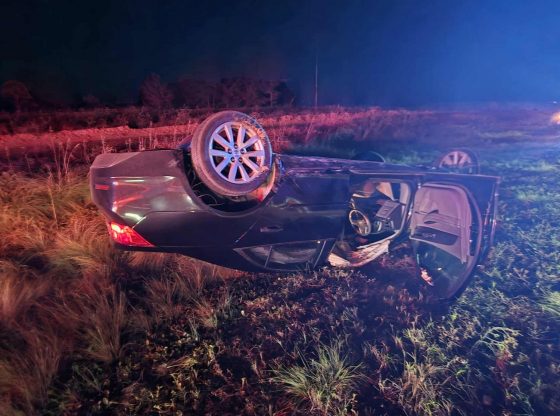 Car swerves, flips in Eagle Springs crash