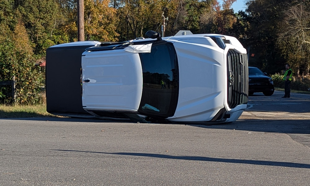 Two transported after car crash, flip at Carthage intersection