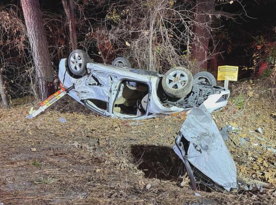 Car overturns in Southern Pines crash