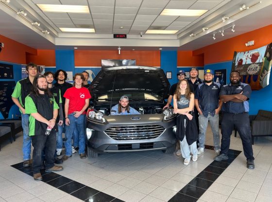 SCC collision repair students prep rehab vehicle for The Lodge at Sandhills Carolina