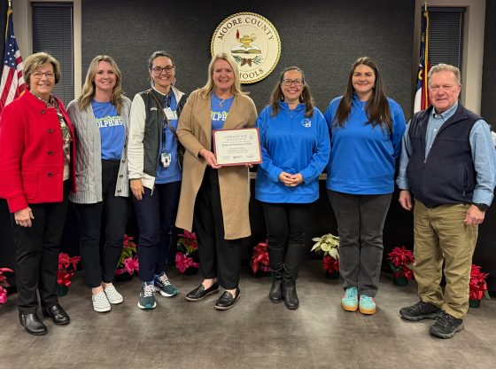 Pinehurst Elementary celebrated at board meeting