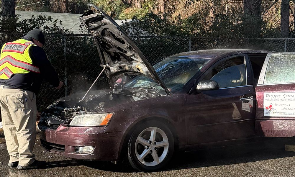 Project Santa car catches fire Friday