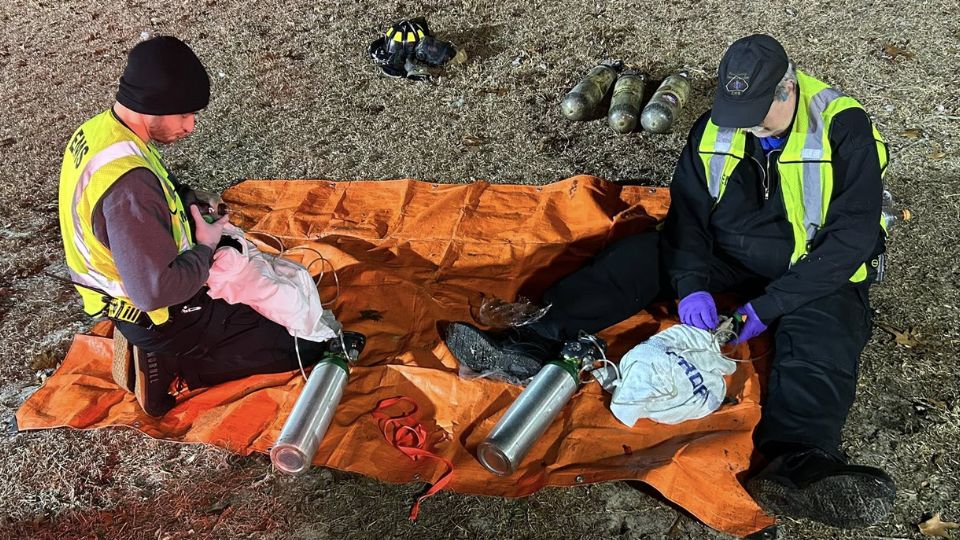 Family given oxygen after being rescued from Cameron house fire