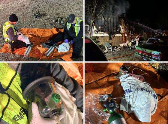 Family pets rescued, given oxygen after Cameron house fire