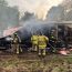 Abandoned mobile home goes up in flames