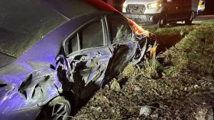 Driver suspected of DWI after early morning crash on Lobelia Road