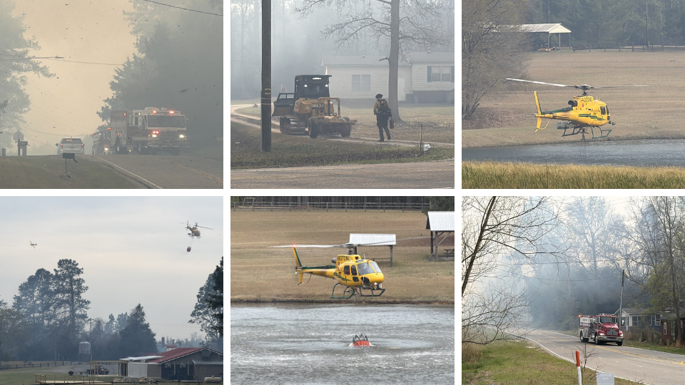 Multiple departments battle intense forest fire in Vass Friday