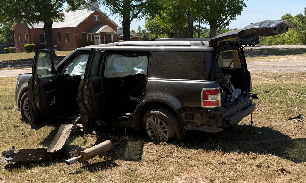 Two families sent to hospital after collision Saturday