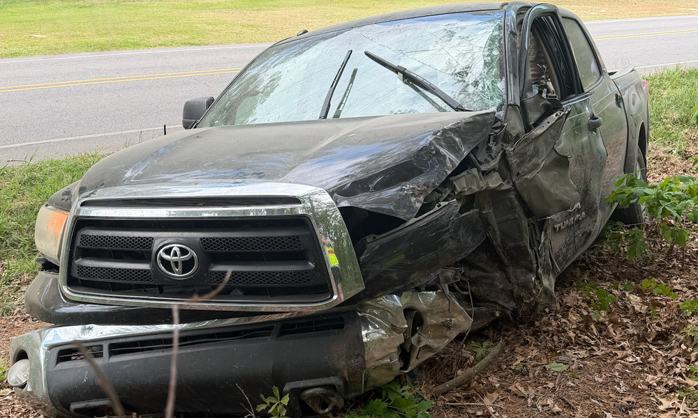 Pickup slams into tree on Plank Road Friday