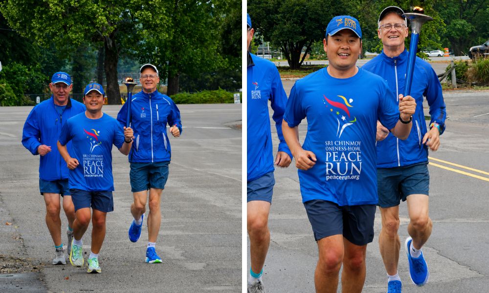 Sri Chinmoy Oneness-Home Peace Run passes through downtown Aberdeen
