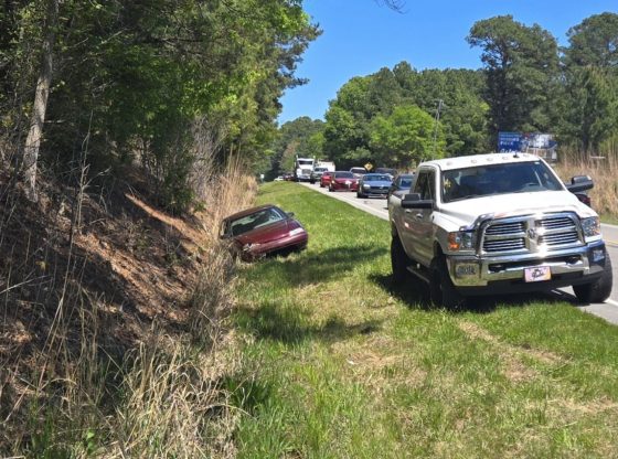 Two vehicles collide, land in ditch on U.S. 15-501 in Carthage