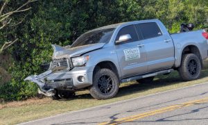 Two transported after vehicles collide, strike pole near Union Church Road