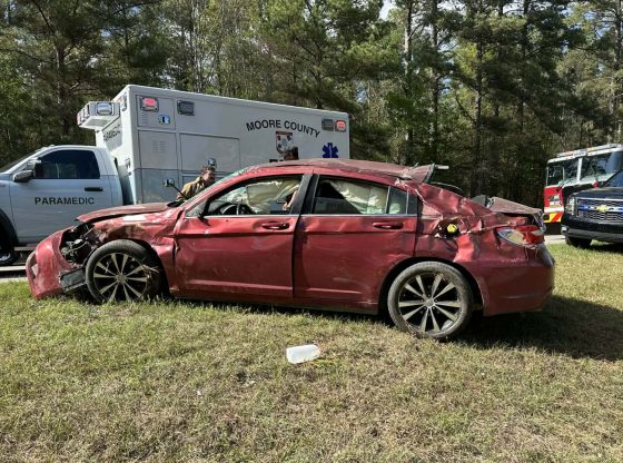 Vehicle rolls 4 times in Pinebluff wreck
