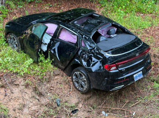Female uninjured after car flips in Eastwood