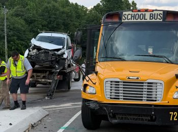 Failure to yield causes school bus crash