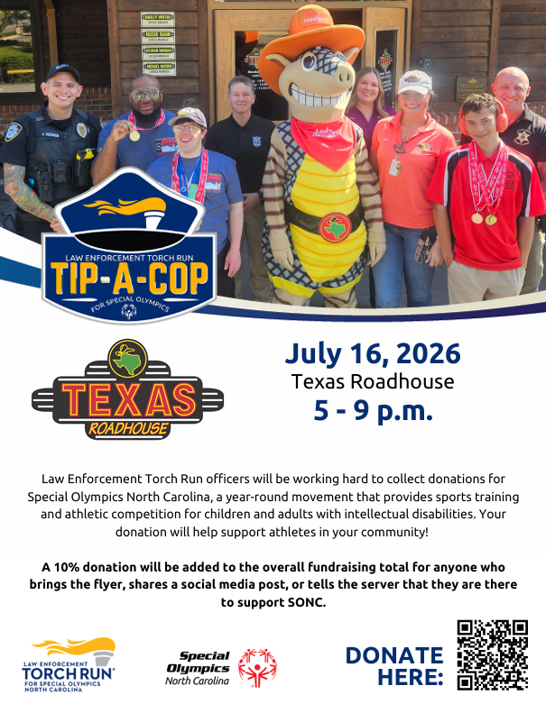 Texas Roadhouse to host Tip-A-Cop benefit for Special Olympics North Carolina